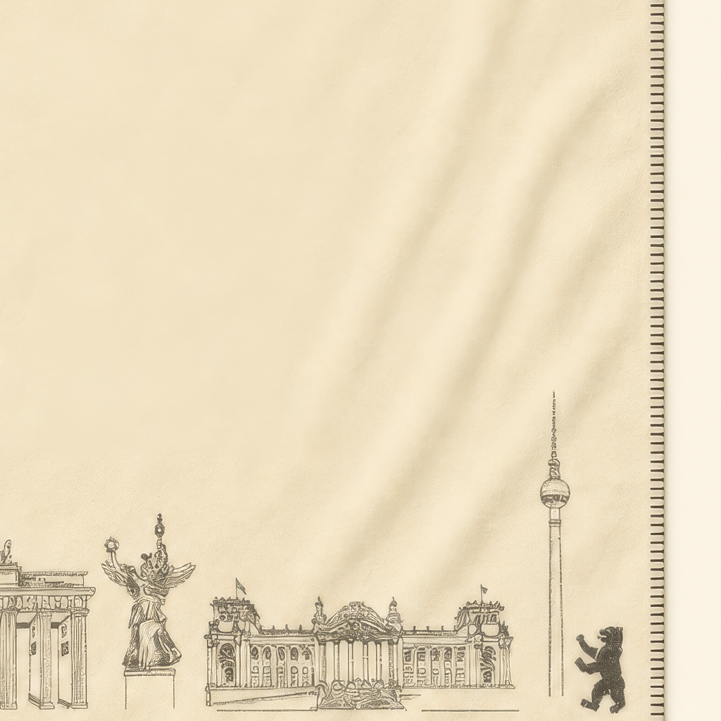 Kolter Decke mit Berliner Wahrzeichen und Symbolen.