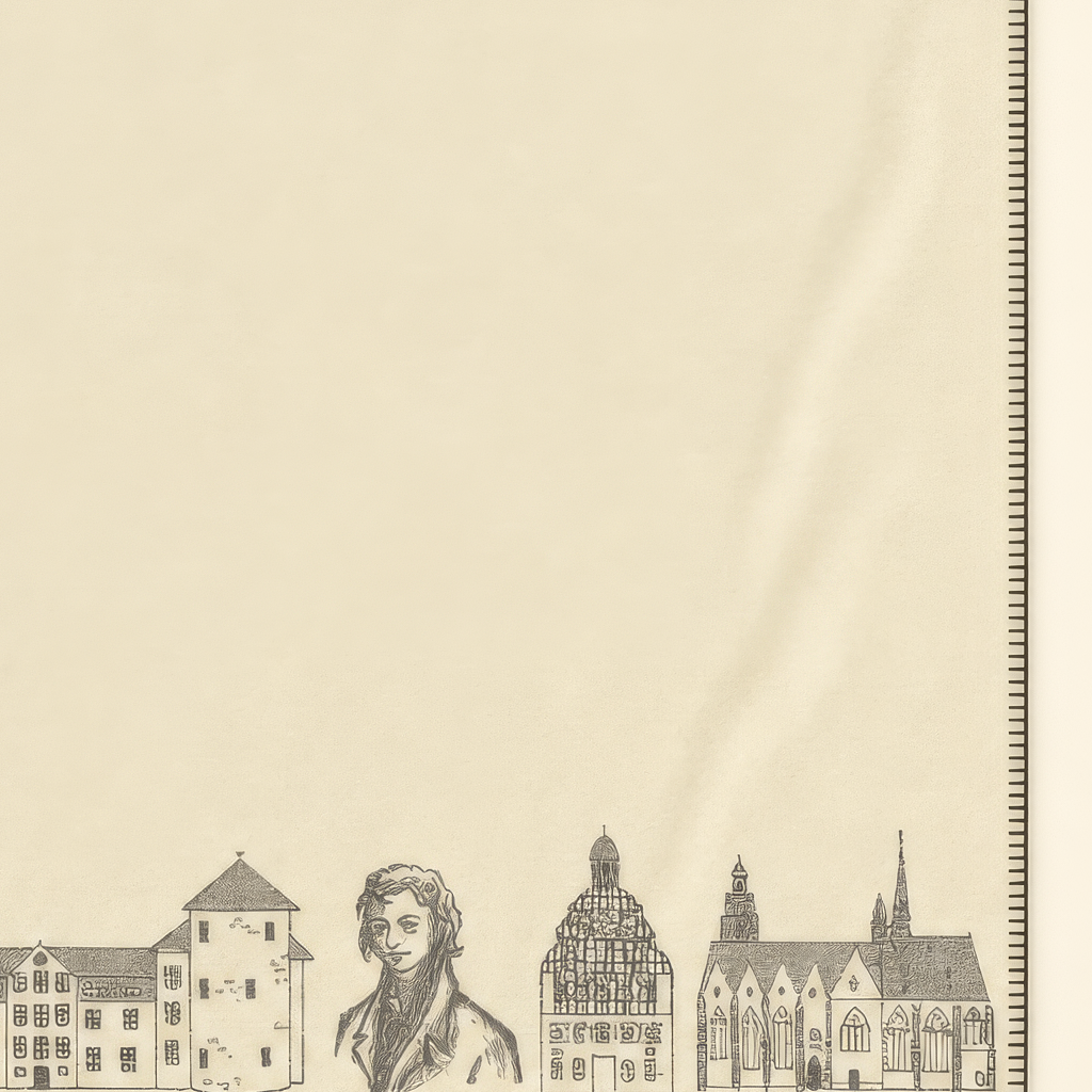 Kolter Decke mit historischen Butzbach-Gebäuden und Portrait.