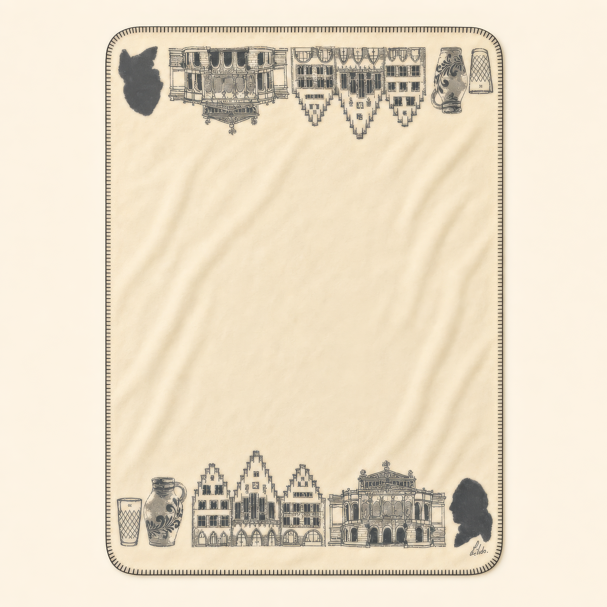 Kolter Decke mit Frankfurter Skyline und traditionellen Symbolen