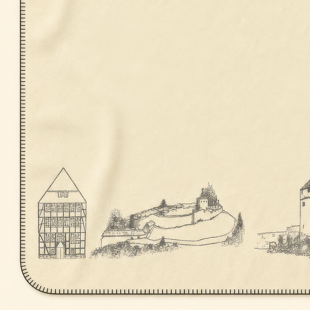 Kolter Decke mit Fachwerkhäusern und historischen Gebäuden.