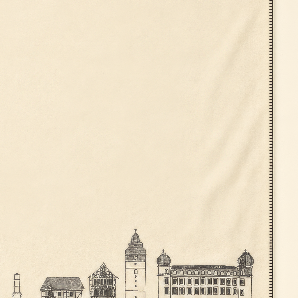 Kolter Decke mit Stadtsilhouette und Gebäuden.