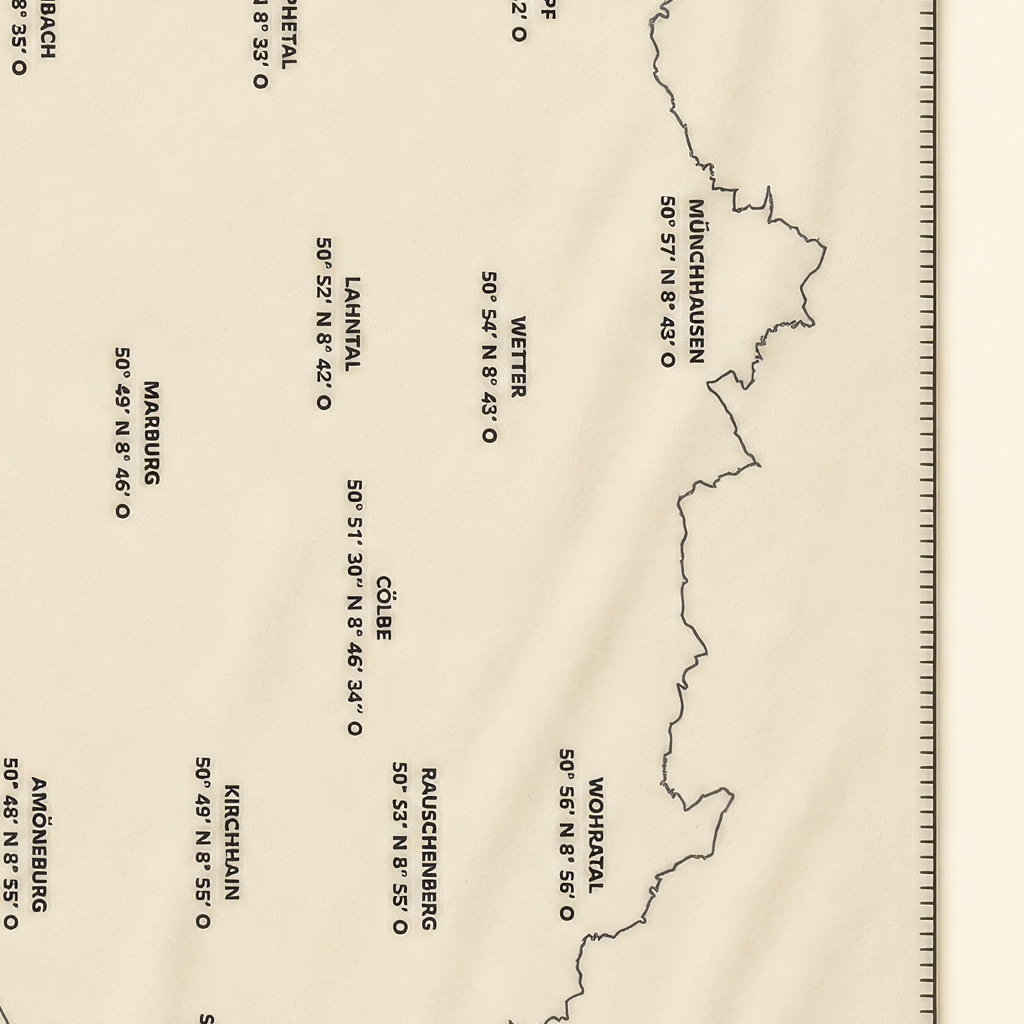 Kolter Decke mit Landkarte und Ortskoordinaten.