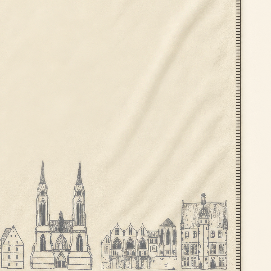 Kolter Decke mit Marburg Stadtansicht und historischen Gebäuden.