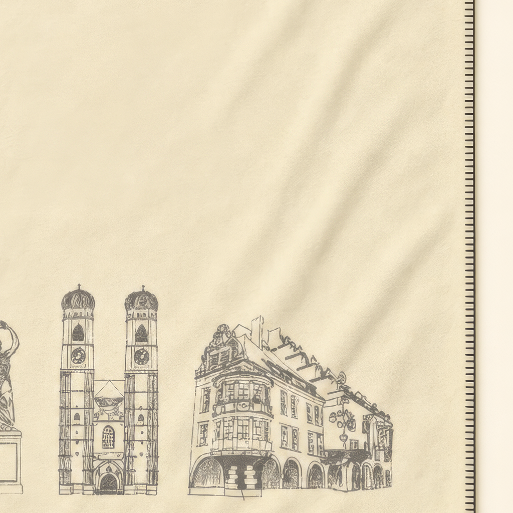 Kolter Decke mit Münchner Wahrzeichen und Symbolen.