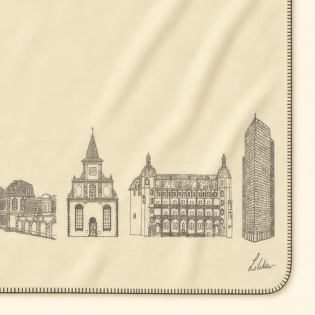 Kolter Decke mit Offenbacher Architekturmotiven.