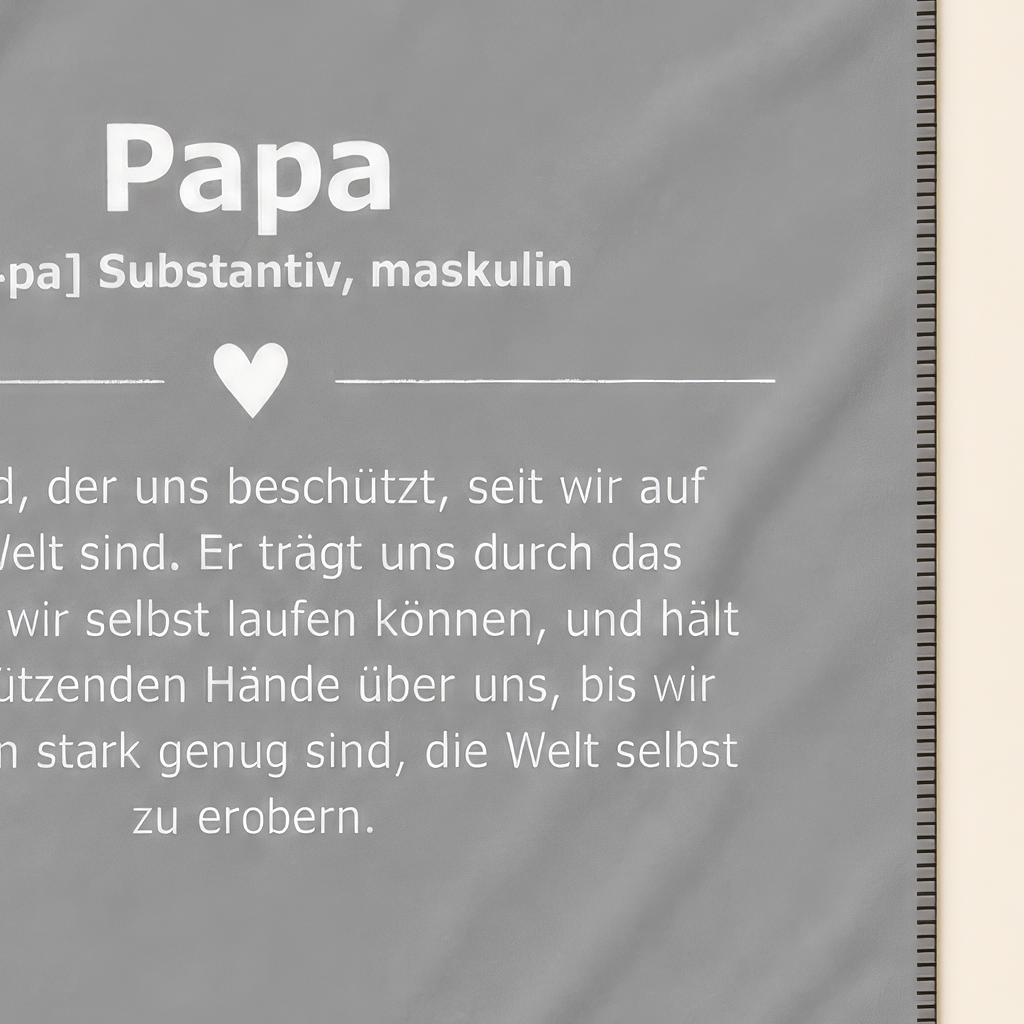 Kolter Decke mit Definition zu "Papa" und Herzsymbol.