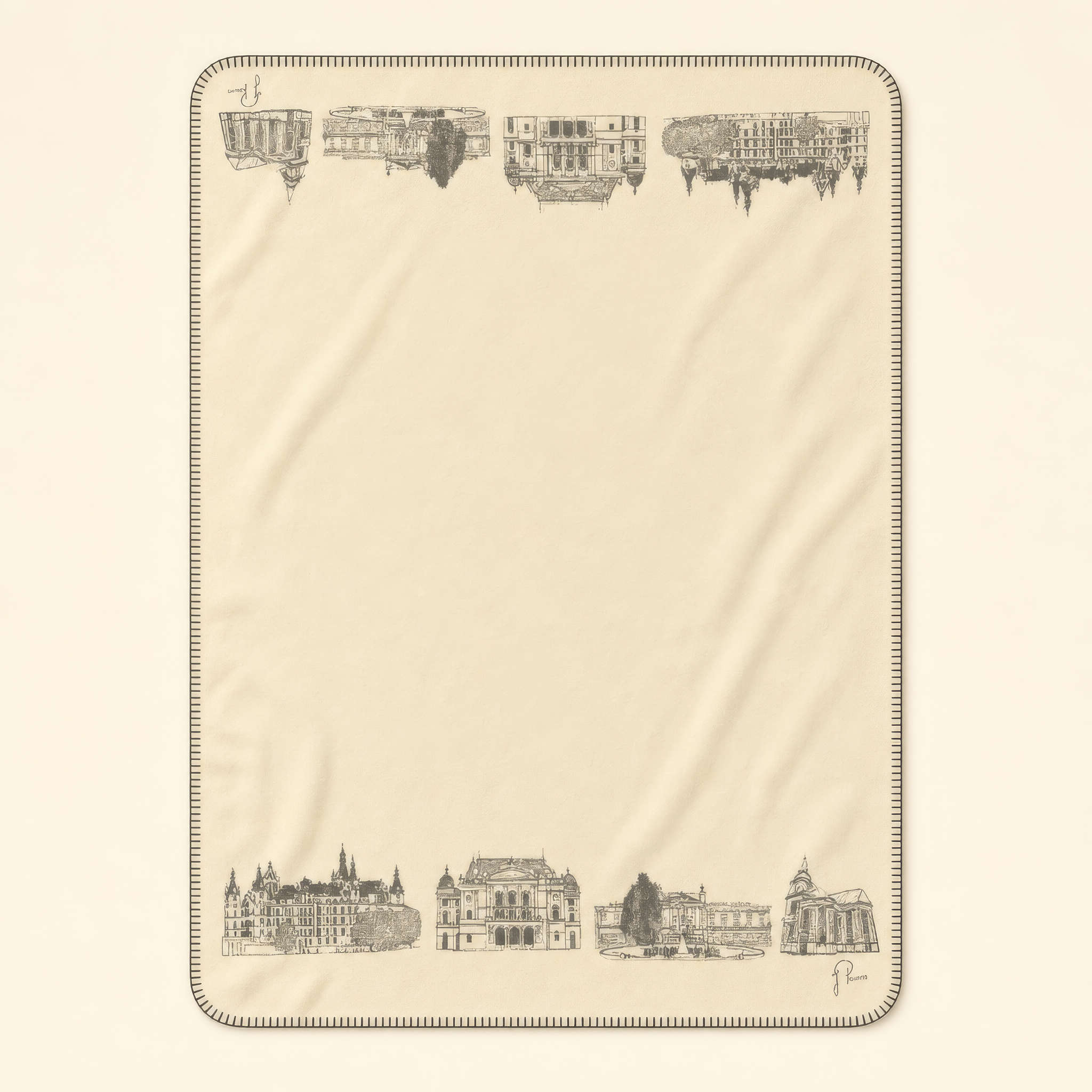Kolter Decke mit Schwerin Architektur-Silhouetten