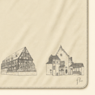 Kolter Decke mit historischen Fachwerkgebäuden und Architekturelementen.