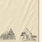 Kolter Decke mit historischen Fachwerkgebäuden und Architekturelementen.