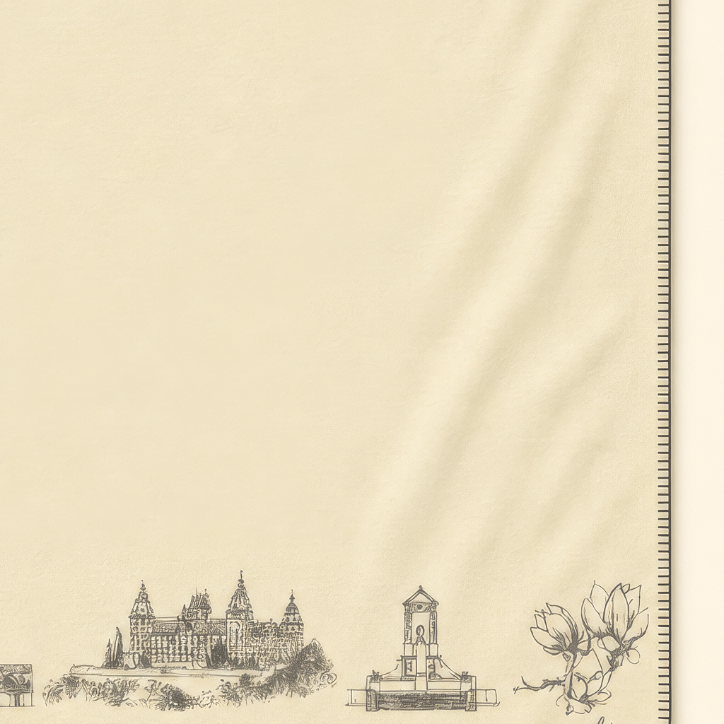 Kolter Decke mit Aschaffenburg Skyline und floralen Elementen.