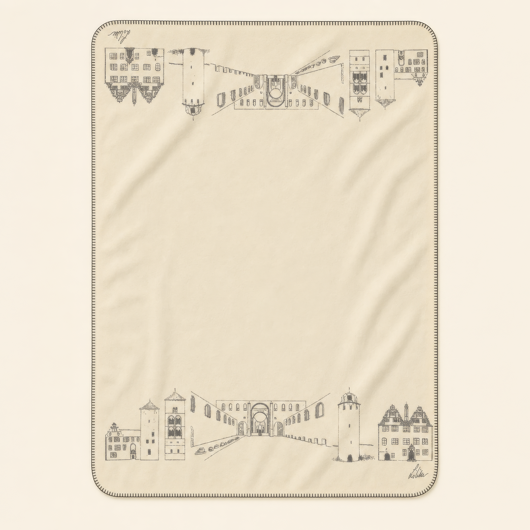 Kolter Decke mit Architekturillustrationen Bad Hersfelds