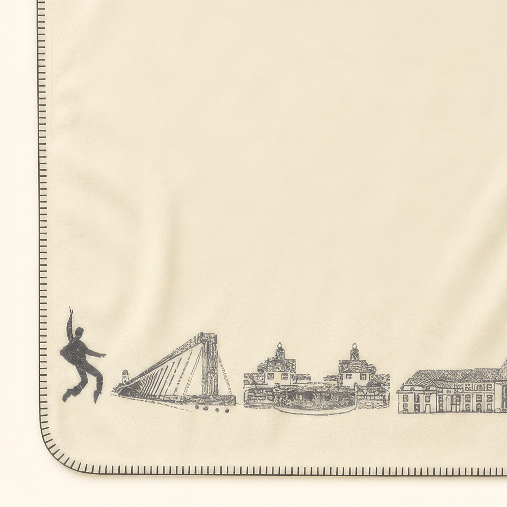 Kolter Decke mit Bad Nauheim Sehenswürdigkeiten und Tänzerin.