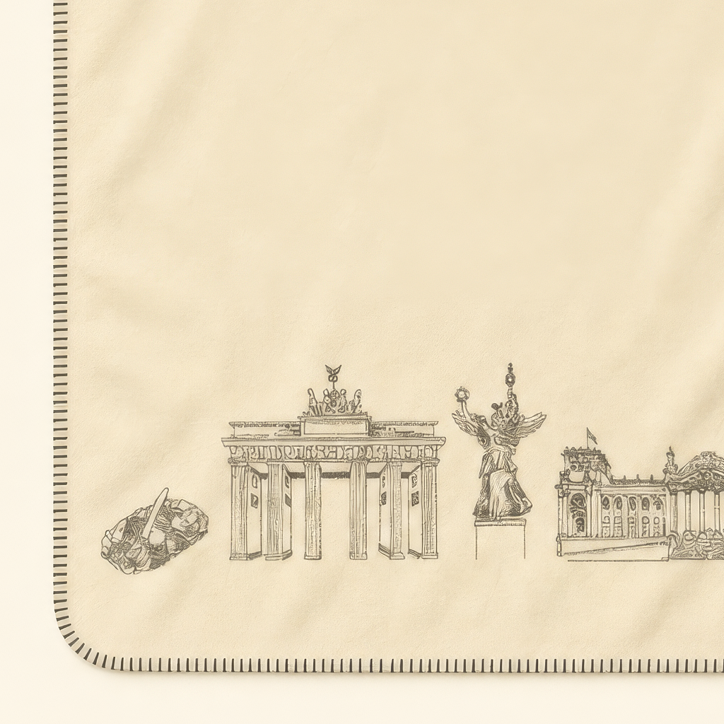 Kolter Decke mit Berliner Wahrzeichen und Symbolen.