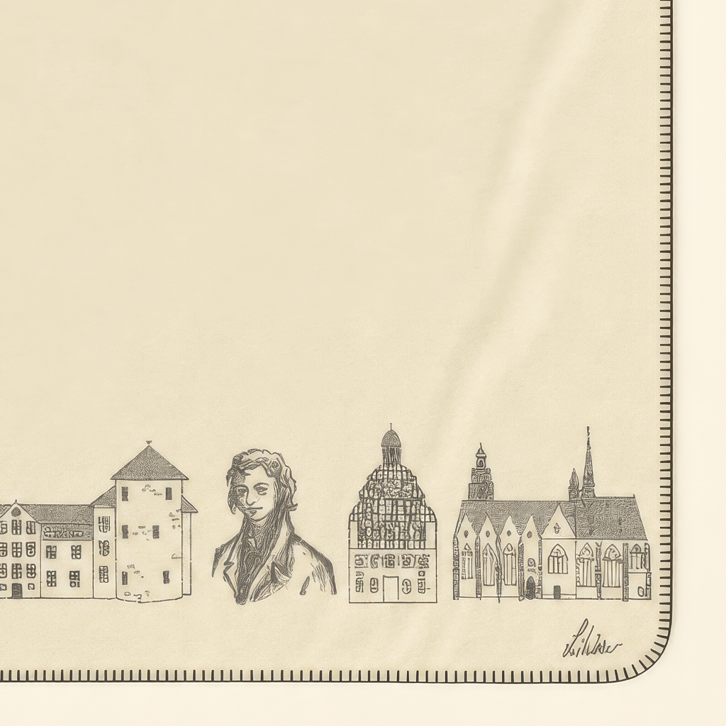 Kolter Decke mit historischen Butzbach-Gebäuden und Portrait.