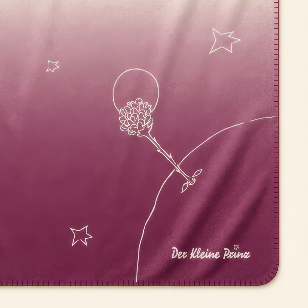 Kolter Decke mit Zitat, Blume, Planeten und Sternen.