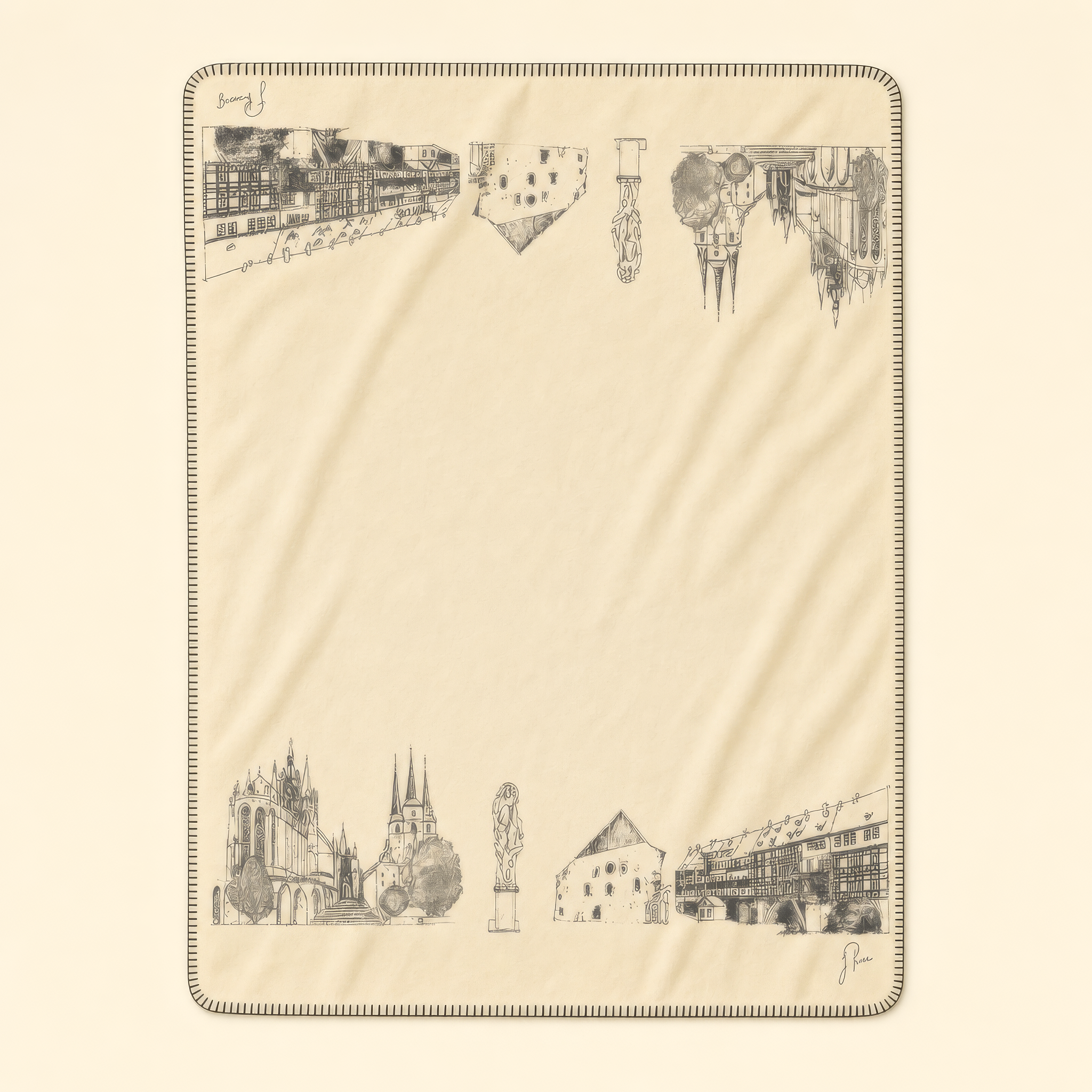 Kolter Decke mit Erfurt Sehenswürdigkeiten und Architektur.