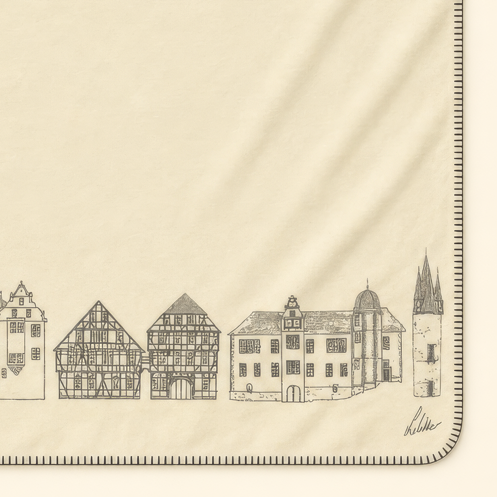 Kolter Decke mit Fachwerkhäuser und historischen Gebäuden.