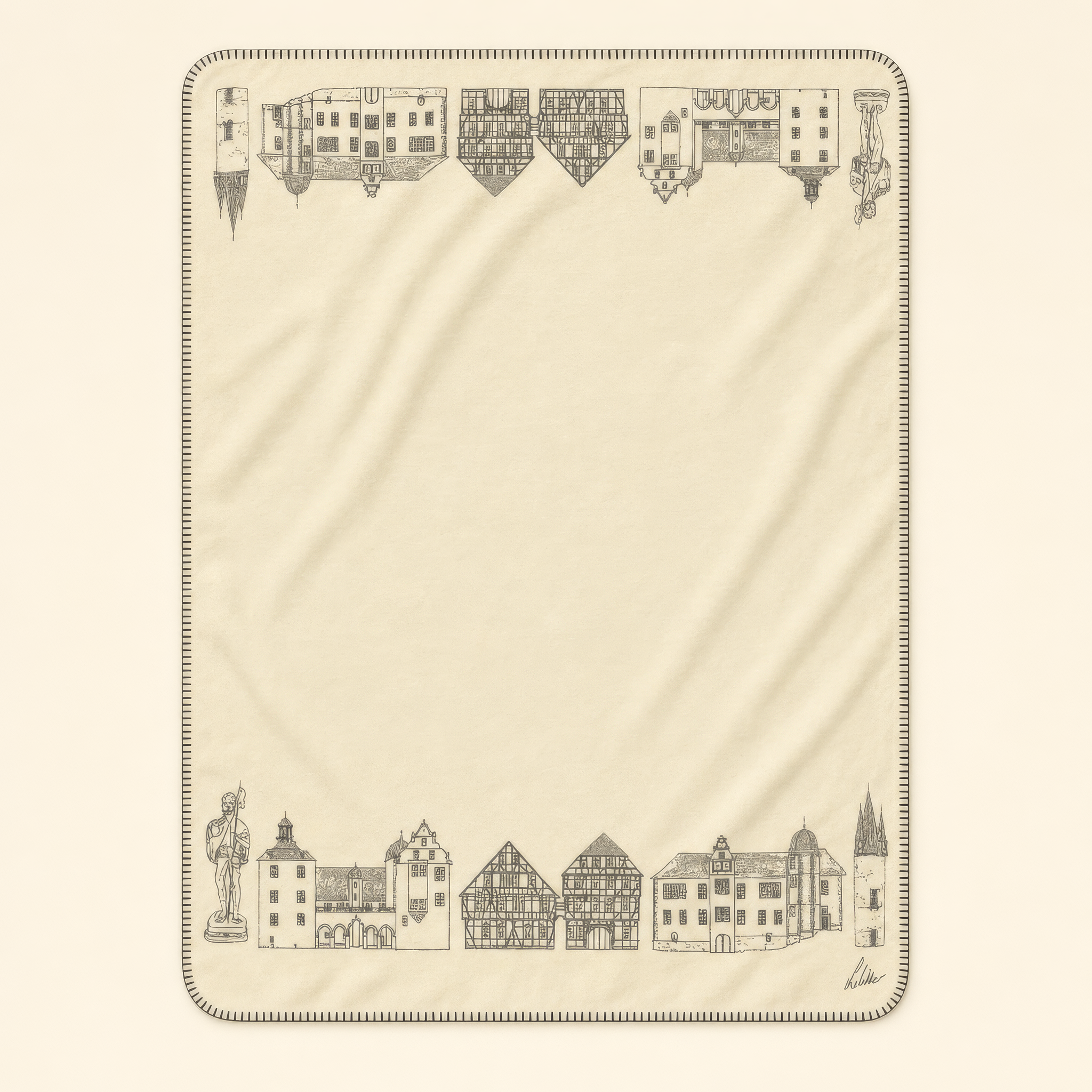 Kolter Decke mit Fachwerkhäuser und historischen Gebäuden.