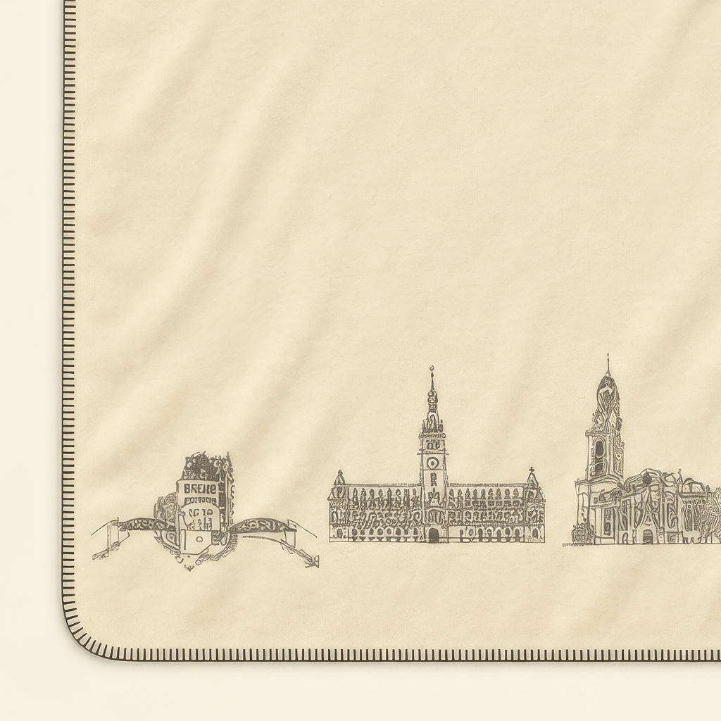 Kolter Decke mit Hamburg Skyline und Gebäuden.