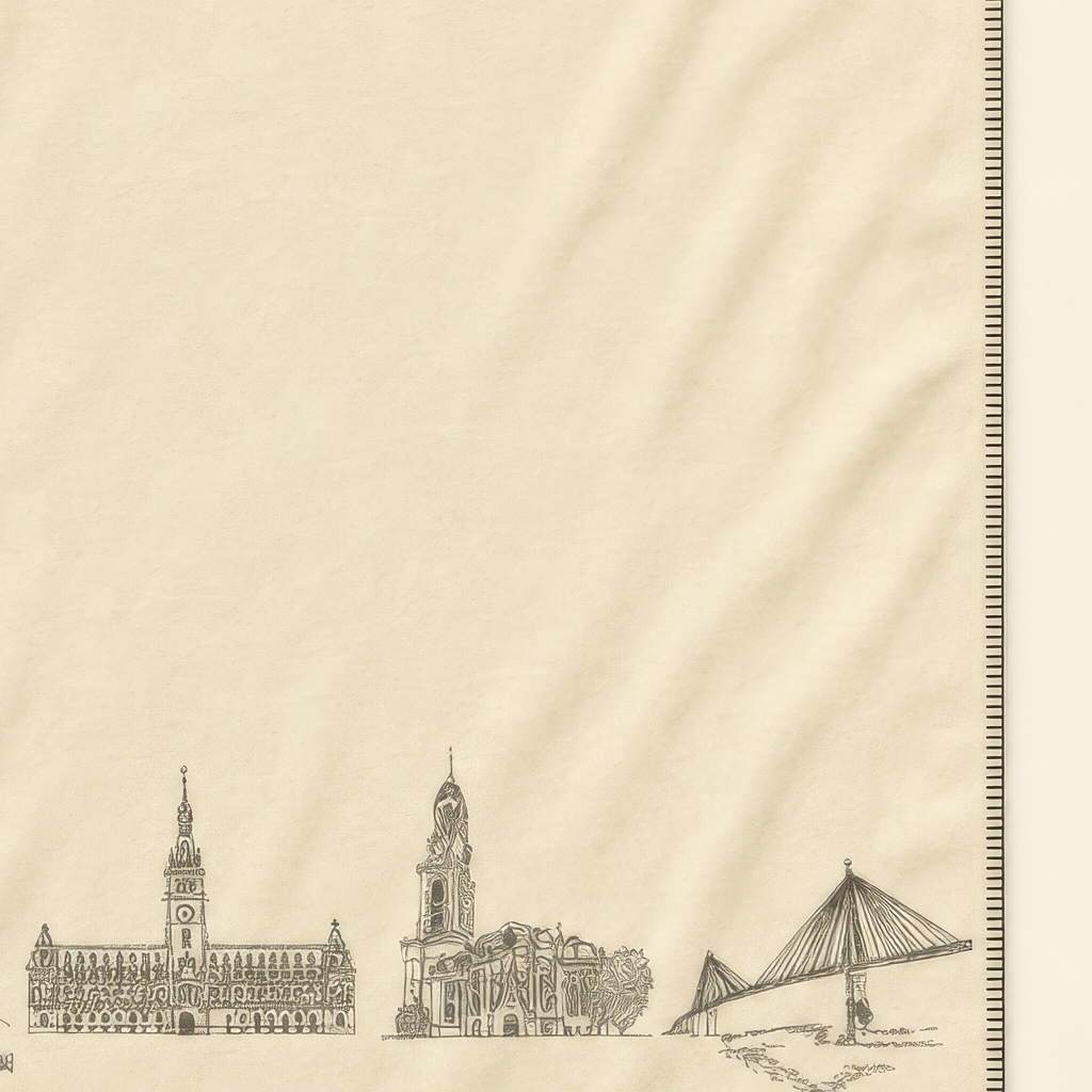 Kolter Decke mit Hamburg Skyline und Gebäuden.