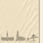 Kolter Decke mit Hamburg Skyline und Gebäuden.