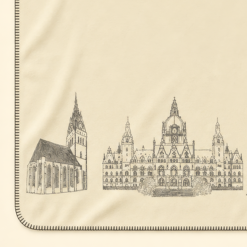 Kolter Decke mit Hannover Wahrzeichen und Pferdemotiv.