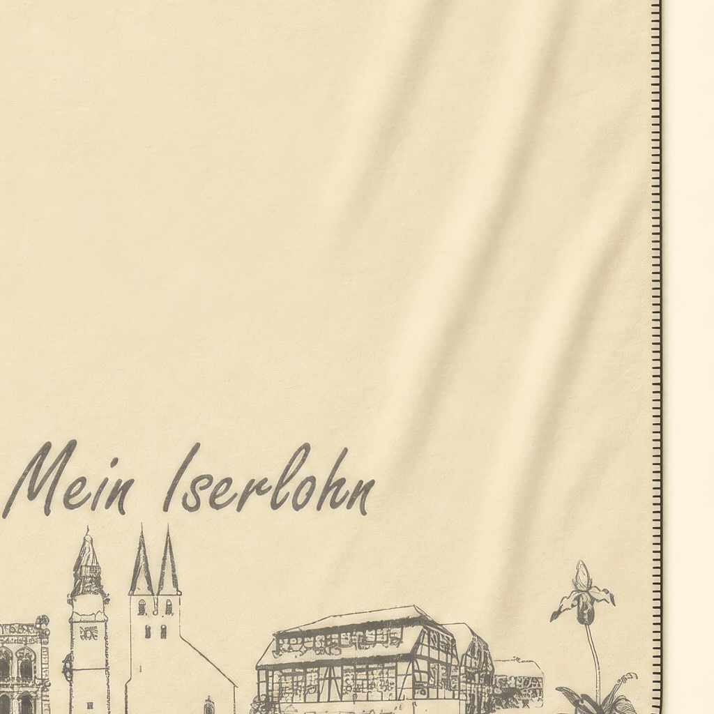 Kolter Decke mit Iserlohn Wahrzeichen und Schriftzug.