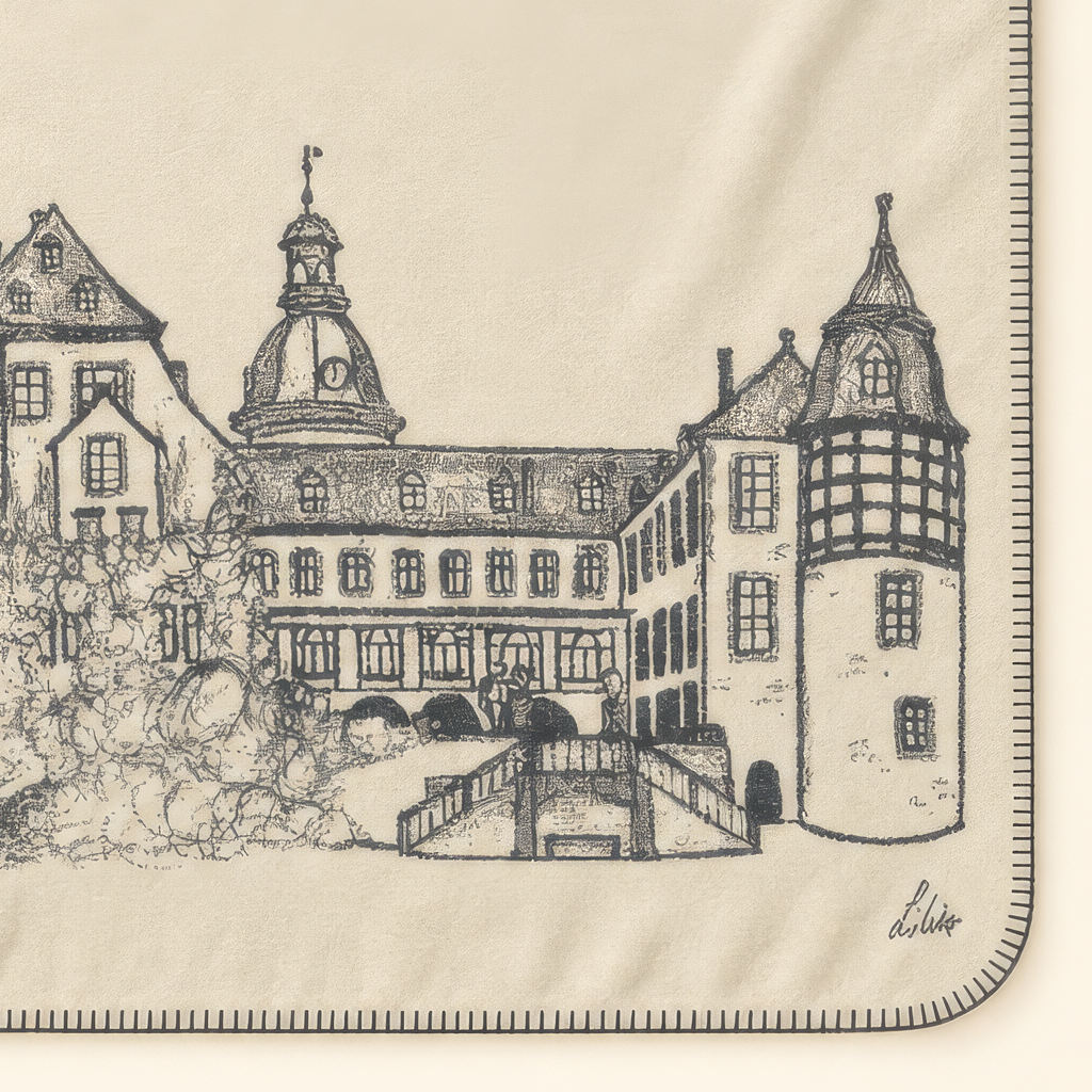 Kolter Decke mit Schlosszeichnung.