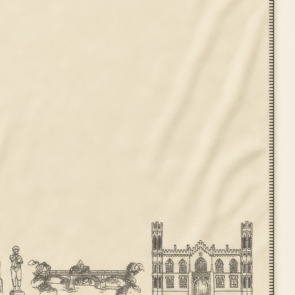 Kolter Decke mit Burg- und Stadtmotiven.
