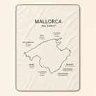 Kolter Decke mit Mallorca-Karte und Ortsnamen