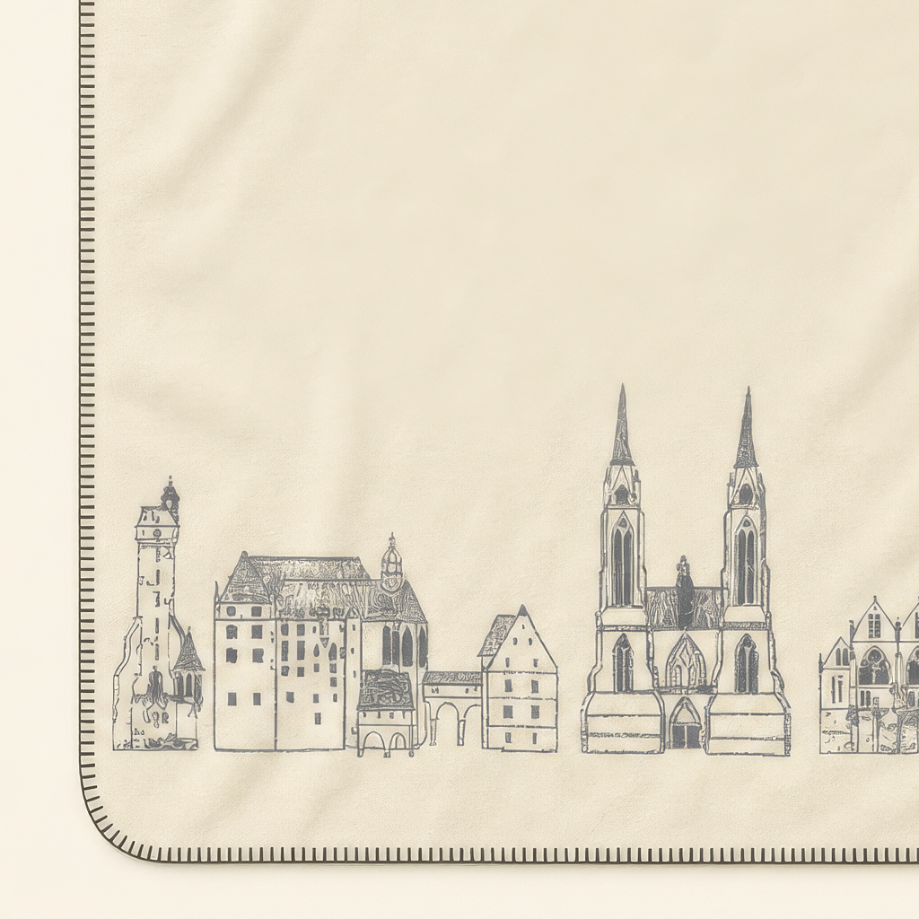 Kolter Decke mit Marburg Stadtansicht und historischen Gebäuden.