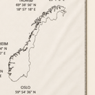 Kolter Decke mit Norwegen-Landkarte und Städtenamen