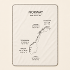 Kolter Decke mit Norwegen-Landkarte und Städtenamen