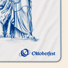 Oktoberfest Decke Wiesn mit Bavaria und Löwe - Eckenansicht mit edlem Zierstich