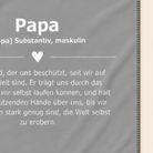 Kolter Decke mit Definition zu "Papa" und Herzsymbol.