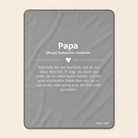 Kolter Decke mit Definition zu "Papa" und Herzsymbol.