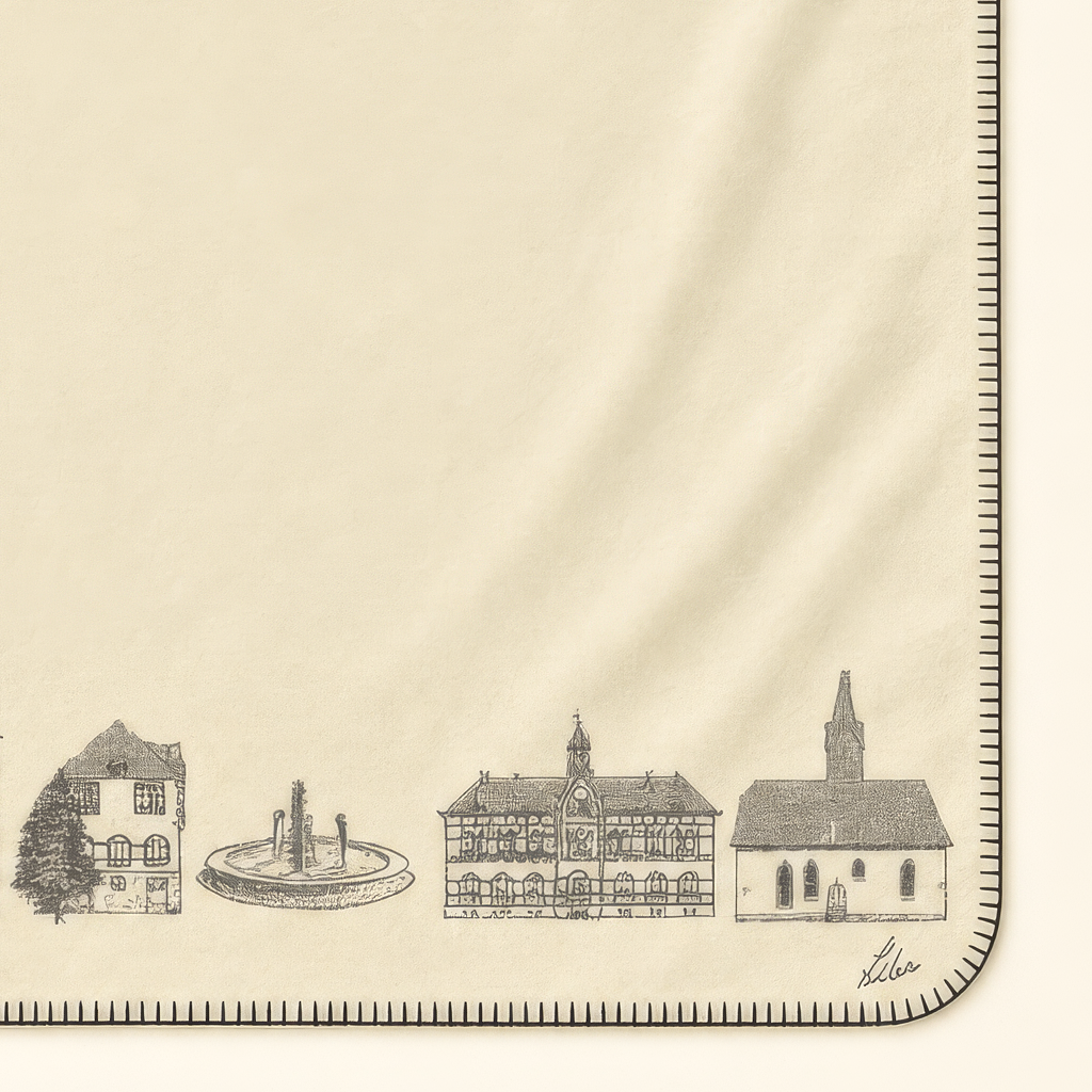 Kolter Decke mit Pohlheimer Gebäude und Sehenswürdigkeiten.