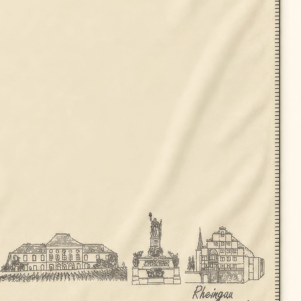 Kolter Decke mit Rhein-Motiven und historischen Gebäuden.