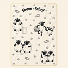 Kolter Decke mit Shaun das Schaf und Herdenmotiven.